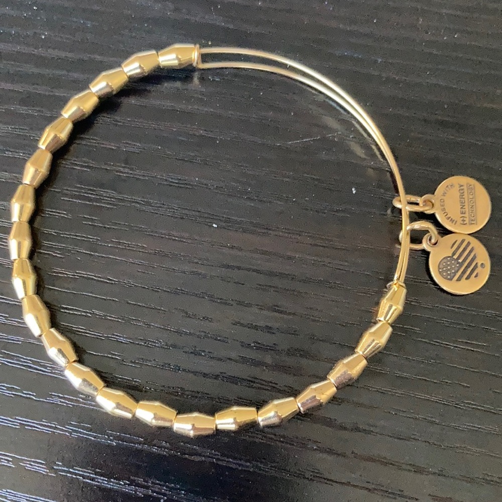 Alex and Ani gold beaded bracelet